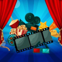 Popcorn Curtain Photography Scenery Backdrop Stage Carpet Theme Banner BVU-389