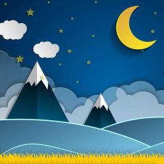 Moon Star Photography Scenery Backdrop Night Theme Banner BVU-397