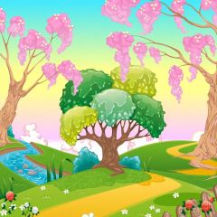 Tree Grass Photography Scenery Backdrop Nature Theme Banner BVU-401