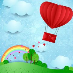Rainbow Cloud Photography Scenery Backdrop Love Theme Banner BVU-406