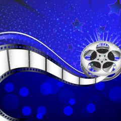 Movie Blue Spots Photography Scenery Backdrop Music Dance Theme Banner BVU-434