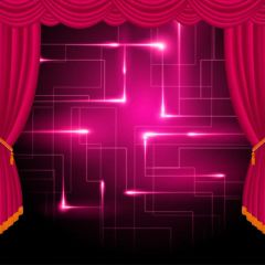 Curtaim Purple Photography Scenery Backdrop Music Dance Theme Banner BVU-437