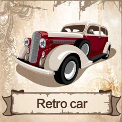 Car Retro Car Photography Scenery Backdrop Cartoon Theme Banner BVU-467