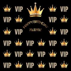 Birthday Crown Photography Scenery Backdrop Step and Repeat Banner Theme Banner BVU-468
