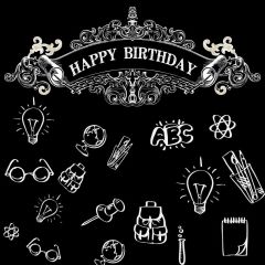 Birthday Bulb Photography Scenery Backdrop Birthday Party Theme Banner BVU-471