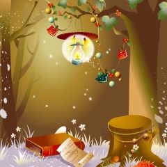 Tree Book Photography Scenery Backdrop Cartoon Theme Banner BVU-478