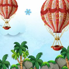 Tree Flower Photography Scenery Backdrop Cartoon Theme Banner BVU-484