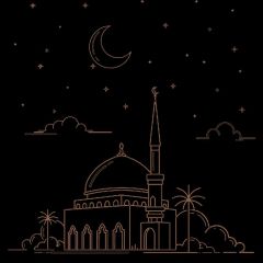 Moon Star Photography Scenery Backdrop Night Theme Banner BVU-489