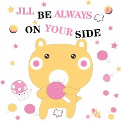 Bear Mushroom Photography Scenery Backdrop Cartoon Theme Banner BVU-502