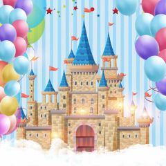 Castle Ballon Photography Scenery Backdrop Housing Theme Banner BVU-505