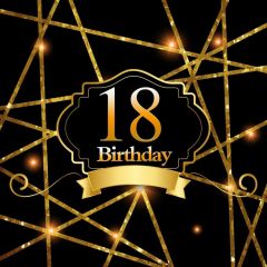 Birthday Gold Photography Scenery Backdrop Birthday Party Theme Banner BVU-525