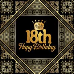 Birthday Crown Gold Photography Scenery Backdrop Birthday Party Theme Banner BVU-526