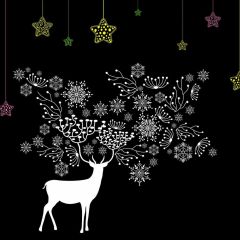 Deer Night Snowflake Photography Scenery Backdrop Christmas Theme Banner BVU-530