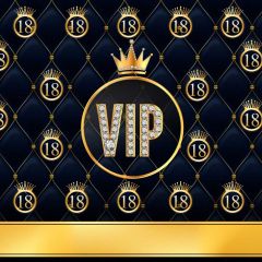 Birthday Crown Eighteen Photography Scenery Backdrop Birthday Party Theme Banner BVU-533