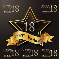 Birthday Star Ribbon Photography Scenery Backdrop Birthday Party Theme Banner BVU-541