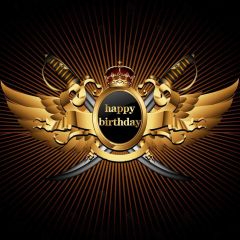 Birthday Glod Sword Photography Scenery Backdrop Birthday Party Theme Banner BVU-548