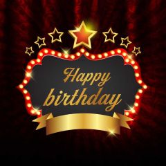 Star Light Red Glod Photography Scenery Backdrop Birthday Party Theme Banner BVU-549