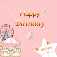 Star Hot-Air Balloon Pink Photography Scenery Backdrop Birthday Party Theme Banner BVU-553