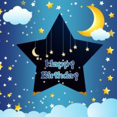 Star Moon Cloud Photography Scenery Backdrop Birthday Party Theme Banner BVU-555