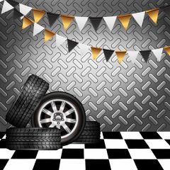 Flag Floor Wheel Photography Scenery Backdrop Birthday Party Theme Banner BVU-558