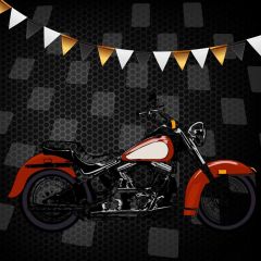 Motorbike Flag Darkness Photography Scenery Backdrop Birthday Party Theme Banner BVU-560