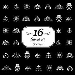 Flower Black Photography Scenery Backdrop Birthday Party Theme Banner BVU-565