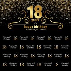 Gold Birthday Black Photography Scenery Backdrop Birthday Party Theme Banner BVU-566