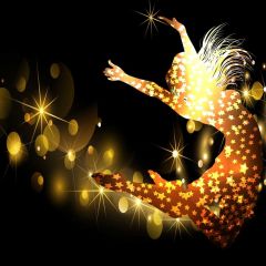 Stars Girl Photography Scenery Backdrop Music Dance Theme Banner BVU-578