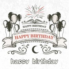 Birthday Firework Photography Scenery Backdrop Birthday Party Theme Banner BVU-591