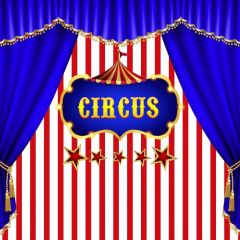 Circus Curtain Photography Scenery Backdrop Circus Show Theme Banner BVU-619