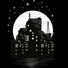 House Star Photography Scenery Backdrop Night Theme Banner BVU-652