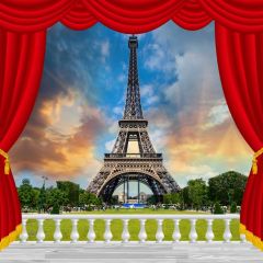 Curtain Building Photography Scenery Backdrop Balcony Landscape Theme Banner BVU-660