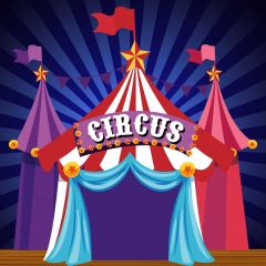 Circus Flag Photography Scenery Backdrop Circus Show Theme Banner BVU-663