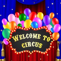 Circus Ballon Photography Scenery Backdrop Circus Show Theme Banner BVU-664