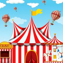 Circus Flag Photography Scenery Backdrop Circus Show Theme Banner BVU-665