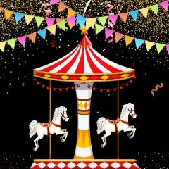 Circus Flag Photography Scenery Backdrop Circus Show Theme Banner BVU-666