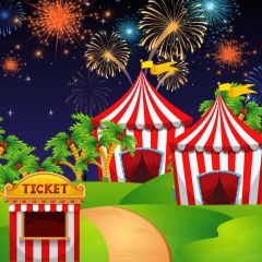 Circus Firework Photography Scenery Backdrop Circus Show Theme Banner BVU-669