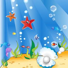 Sea Fish Starfish Photography Scenery Backdrop Ocean Theme Banner BVU-677
