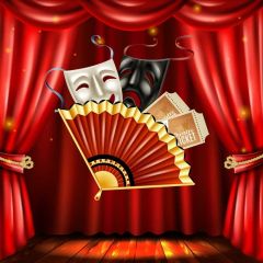 Fan Curtain Mask Photography Scenery Backdrop Stage Carpet Theme Banner BVU-679