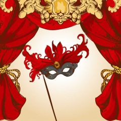 Mask Curtain Photography Scenery Backdrop Masquerade Theme Banner BVU-680