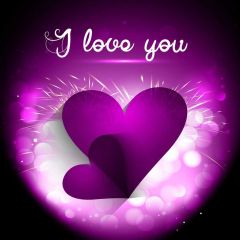 Heart Purple Photography Scenery Backdrop Birthday Party Theme Banner BVU-681