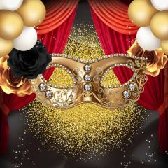Mask Ballon Photography Scenery Backdrop Masquerade Theme Banner BVU-698