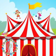 Circus Flag Clown Photography Scenery Backdrop Circus Show Theme Banner BVU-705