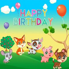Birthday Animal Photography Scenery Backdrop Birthday Party Theme Banner BVU-720