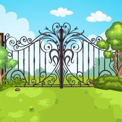 Door Tree Photography Scenery Backdrop Garden Scenery Theme Banner BVU-721