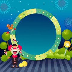 Circus Clown Photography Scenery Backdrop Circus Show Theme Banner BVU-736
