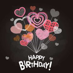 Birthday Heart Photography Scenery Backdrop Birthday Party Theme Banner BVU-739