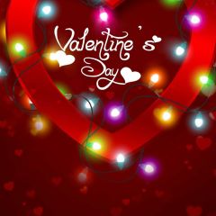 Valentine Lights Photography Scenery Backdrop Love Theme Banner BVU-760