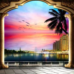 Tree Lake Photography Scenery Backdrop Balcony Landscape Theme Banner BVU-763