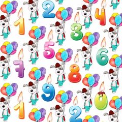 Dog Number Photography Scenery Backdrop Birthday Party Theme Banner BVU-773
